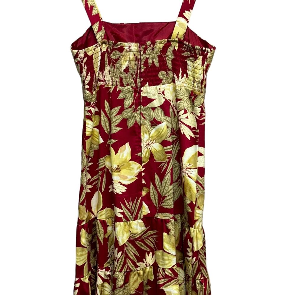 R&K Originals Red Tropical Floral Sundress Size 10 Cotton Spandex Summer Dress - Picture 4 of 11